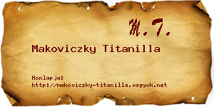 Makoviczky Titanilla névjegykártya